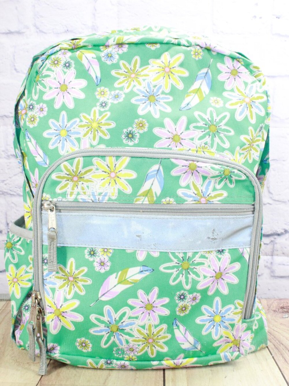 LL Bean Original Book Pack 24L Pink School Backpack Camp Emerald Lazy Daisy